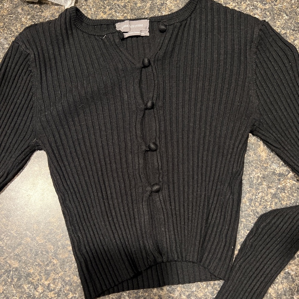 Urban outfitters key hole crop sweater black size small